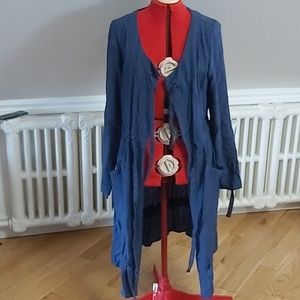 Long blue boho jacket